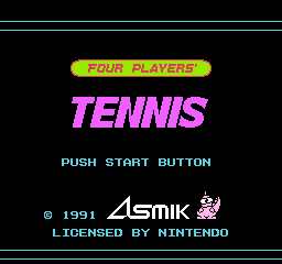 Four Players' Tennis (Europe) Title Screen